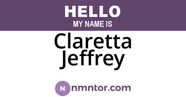 Claretta Jeffrey