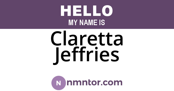Claretta Jeffries
