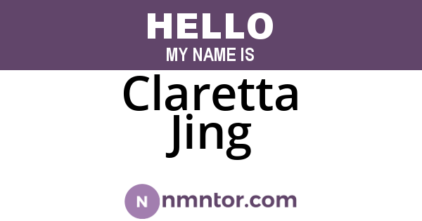 Claretta Jing