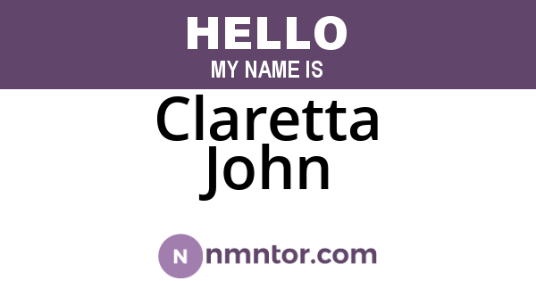 Claretta John