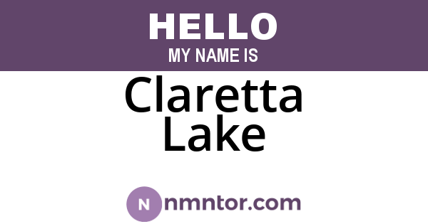 Claretta Lake