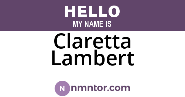Claretta Lambert