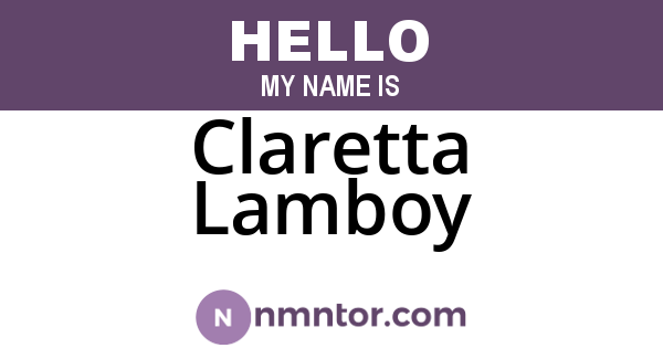 Claretta Lamboy