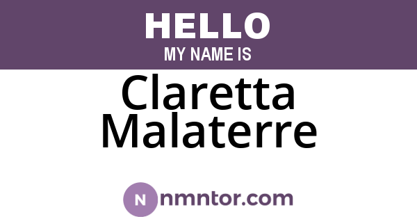 Claretta Malaterre