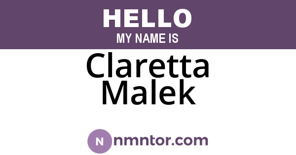 Claretta Malek
