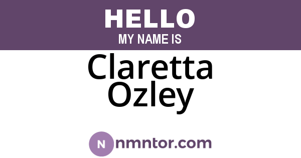 Claretta Ozley