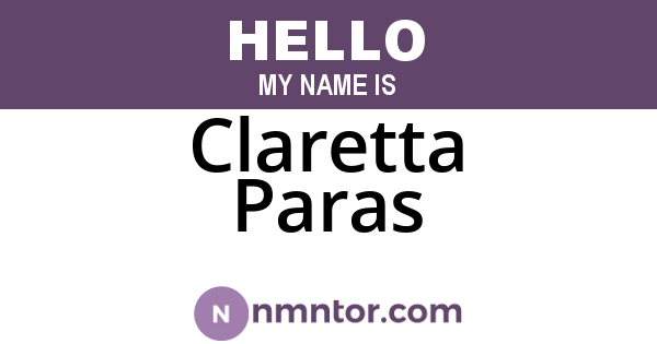 Claretta Paras