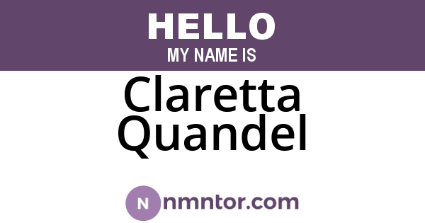Claretta Quandel
