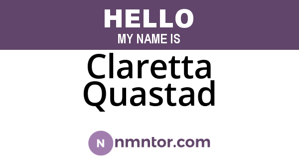 Claretta Quastad