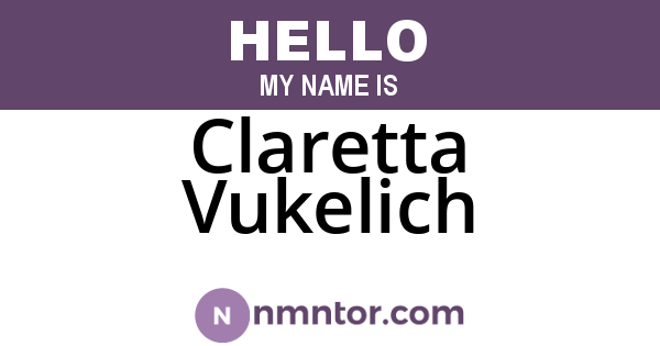 Claretta Vukelich