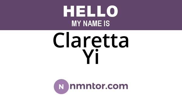 Claretta Yi