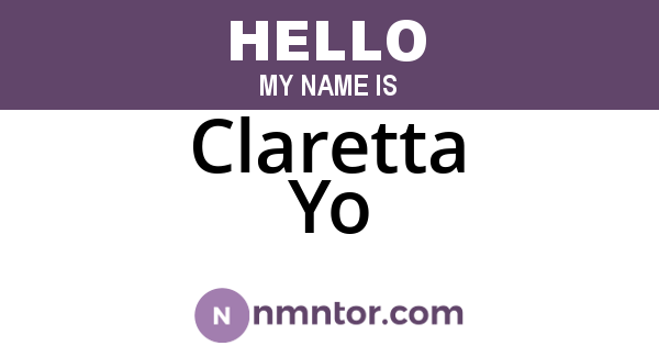 Claretta Yo