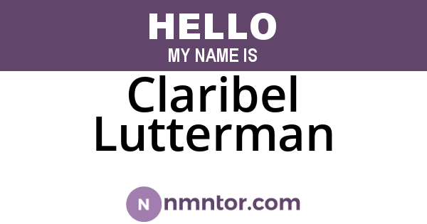 Claribel Lutterman