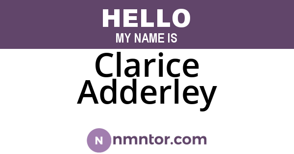 Clarice Adderley