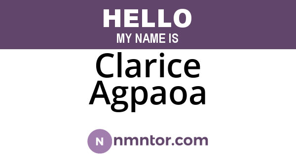Clarice Agpaoa