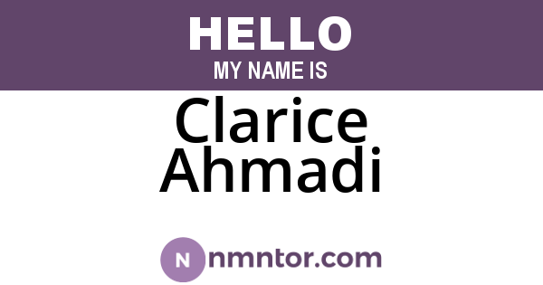 Clarice Ahmadi