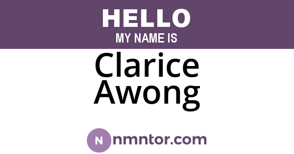 Clarice Awong