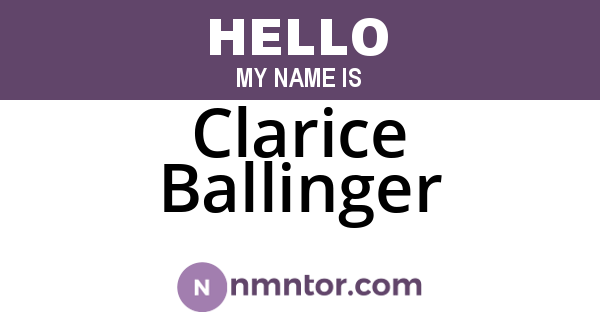 Clarice Ballinger