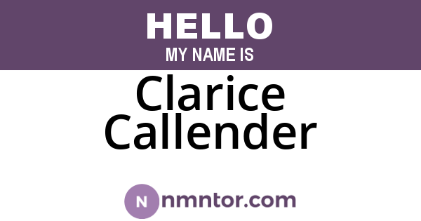 Clarice Callender