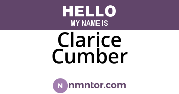 Clarice Cumber