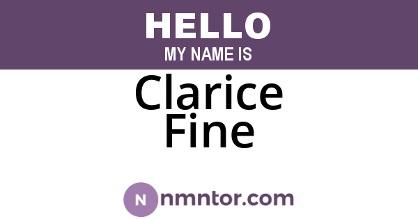 Clarice Fine