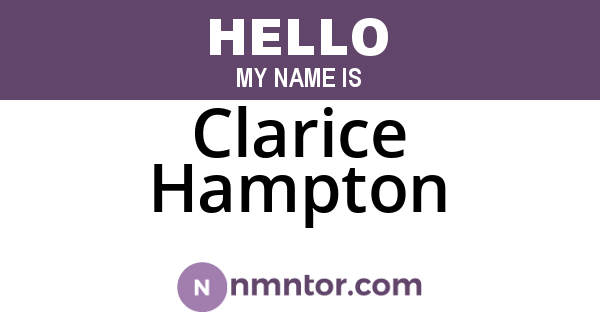 Clarice Hampton