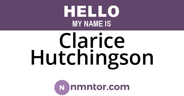Clarice Hutchingson