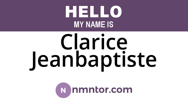 Clarice Jeanbaptiste