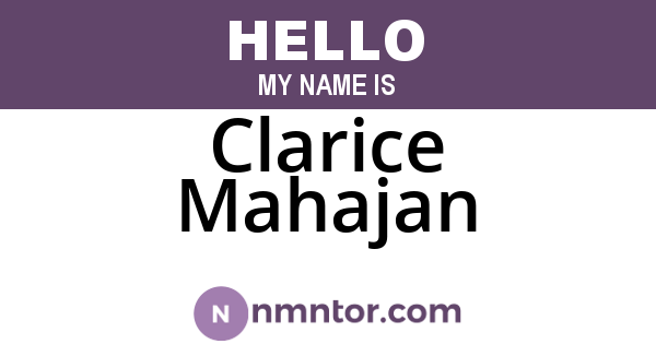 Clarice Mahajan