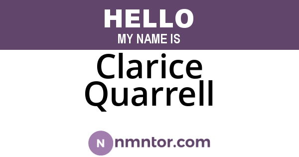 Clarice Quarrell