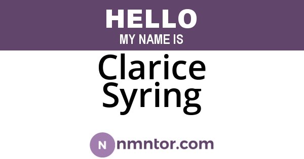 Clarice Syring