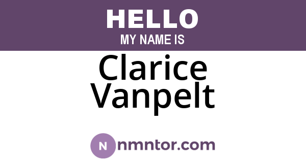 Clarice Vanpelt