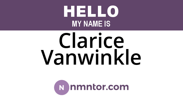 Clarice Vanwinkle