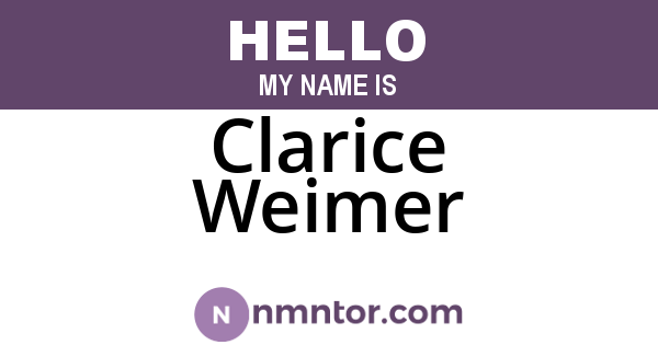 Clarice Weimer