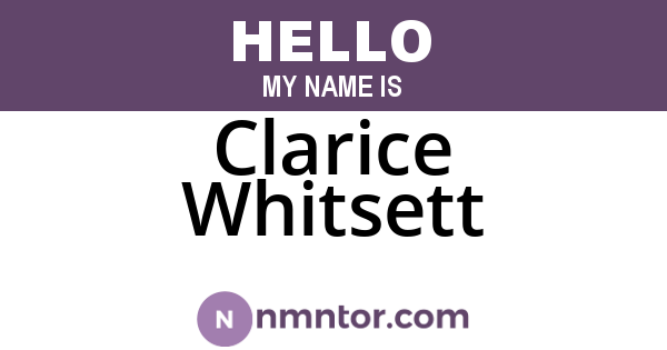 Clarice Whitsett
