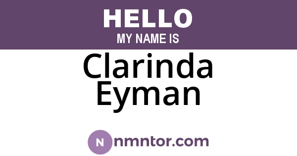 Clarinda Eyman