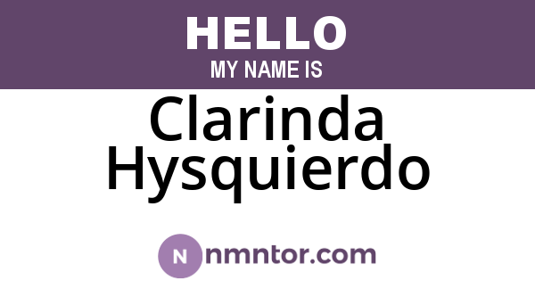 Clarinda Hysquierdo