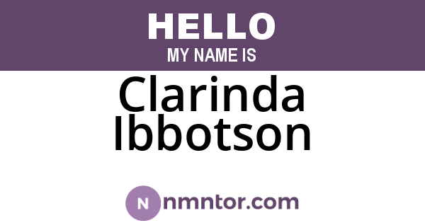 Clarinda Ibbotson