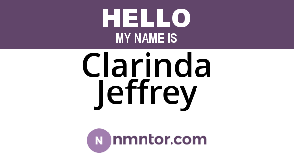 Clarinda Jeffrey