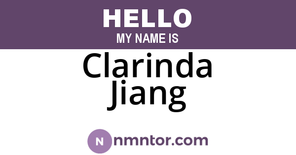 Clarinda Jiang