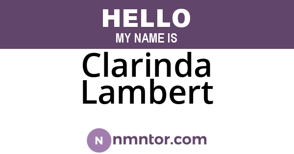 Clarinda Lambert