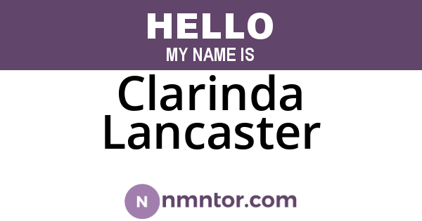 Clarinda Lancaster