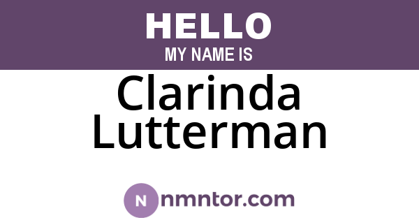 Clarinda Lutterman