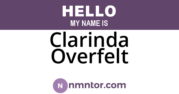 Clarinda Overfelt