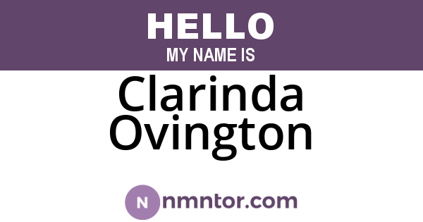 Clarinda Ovington
