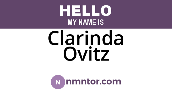Clarinda Ovitz