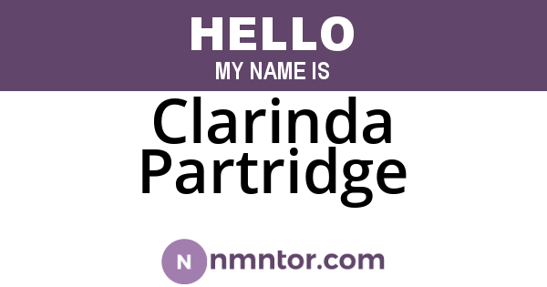 Clarinda Partridge