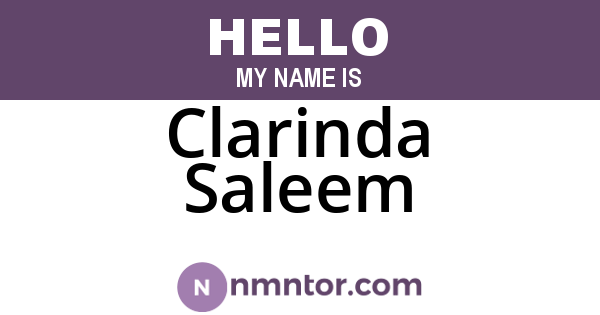 Clarinda Saleem