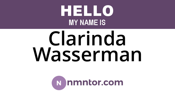 Clarinda Wasserman