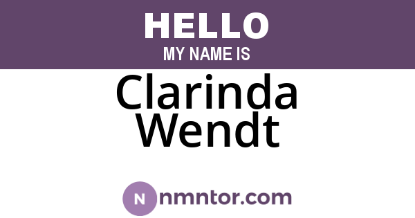 Clarinda Wendt